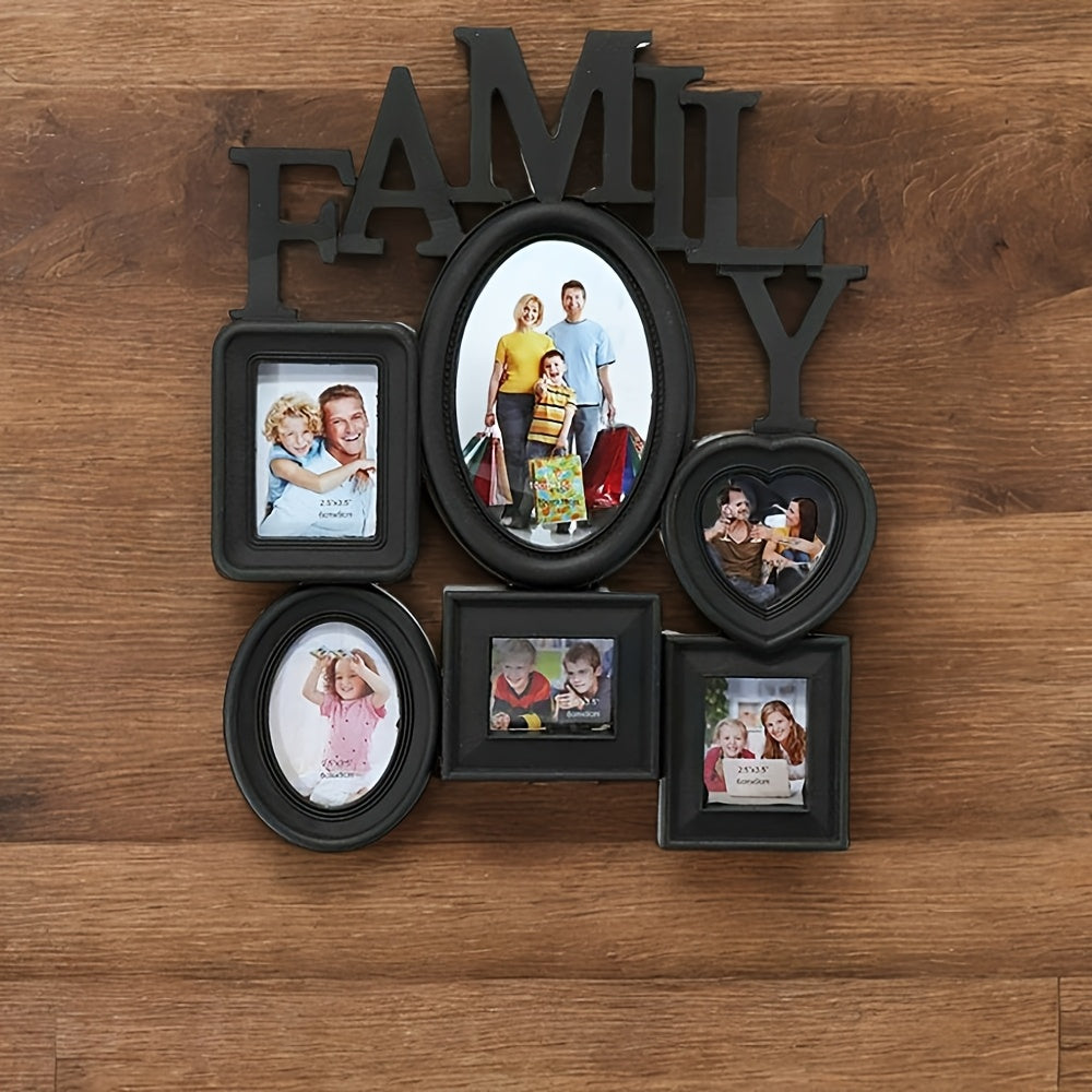 Simple Modern Family Photo Frame for Wall Display, Easy Installation