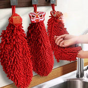 2pcs Ultra-Soft Polyester Chinese New Year Kitchen Towels for Spring Festival Decoration