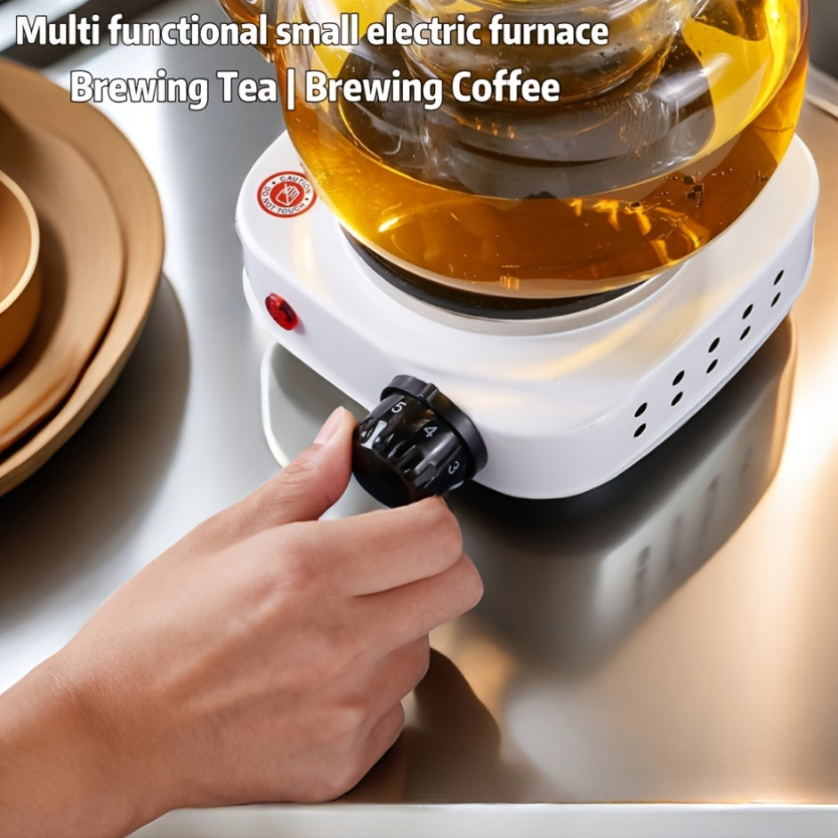 Электрическая обогревающая плита с чайником, чугунная плита, 5 уровней регулировки огня, компактная для дома и кемпинга, 220-240 В