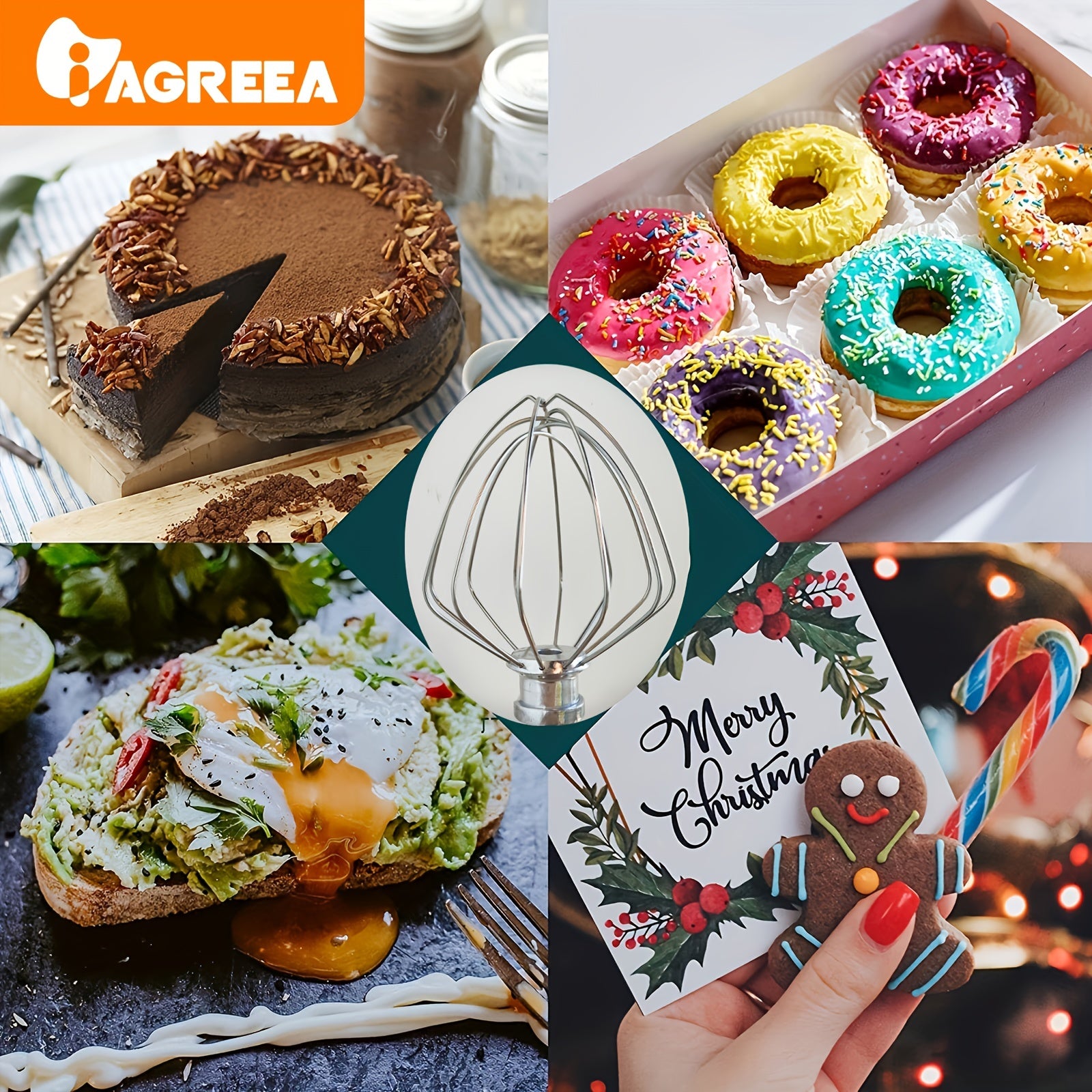 Whisk Stainless Steel Balloon Whip Attachment for Stand Mixer