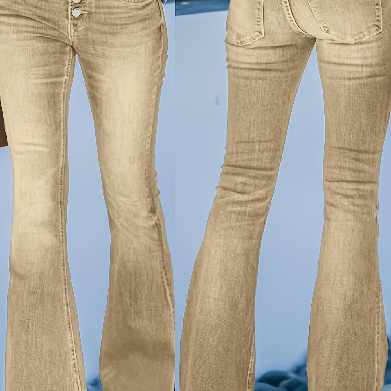 Женские брюки с расширяющейся кромкой большого размера из эластана, синий 14-24