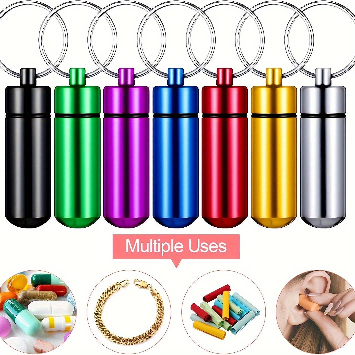 Travel Waterproof Aluminum Medicine Box With 7 Compartments Mini First Aid Kit