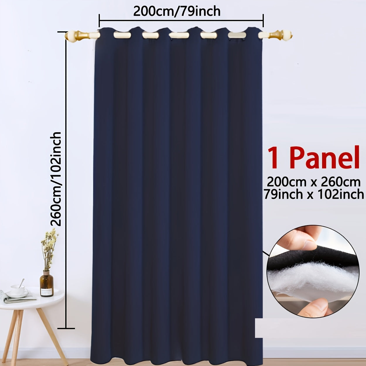 Qorong'i Grommet Qopqog'i 100% Polyester Termal Izolyatsiya uchun Yotoqxona va Mehmonxona