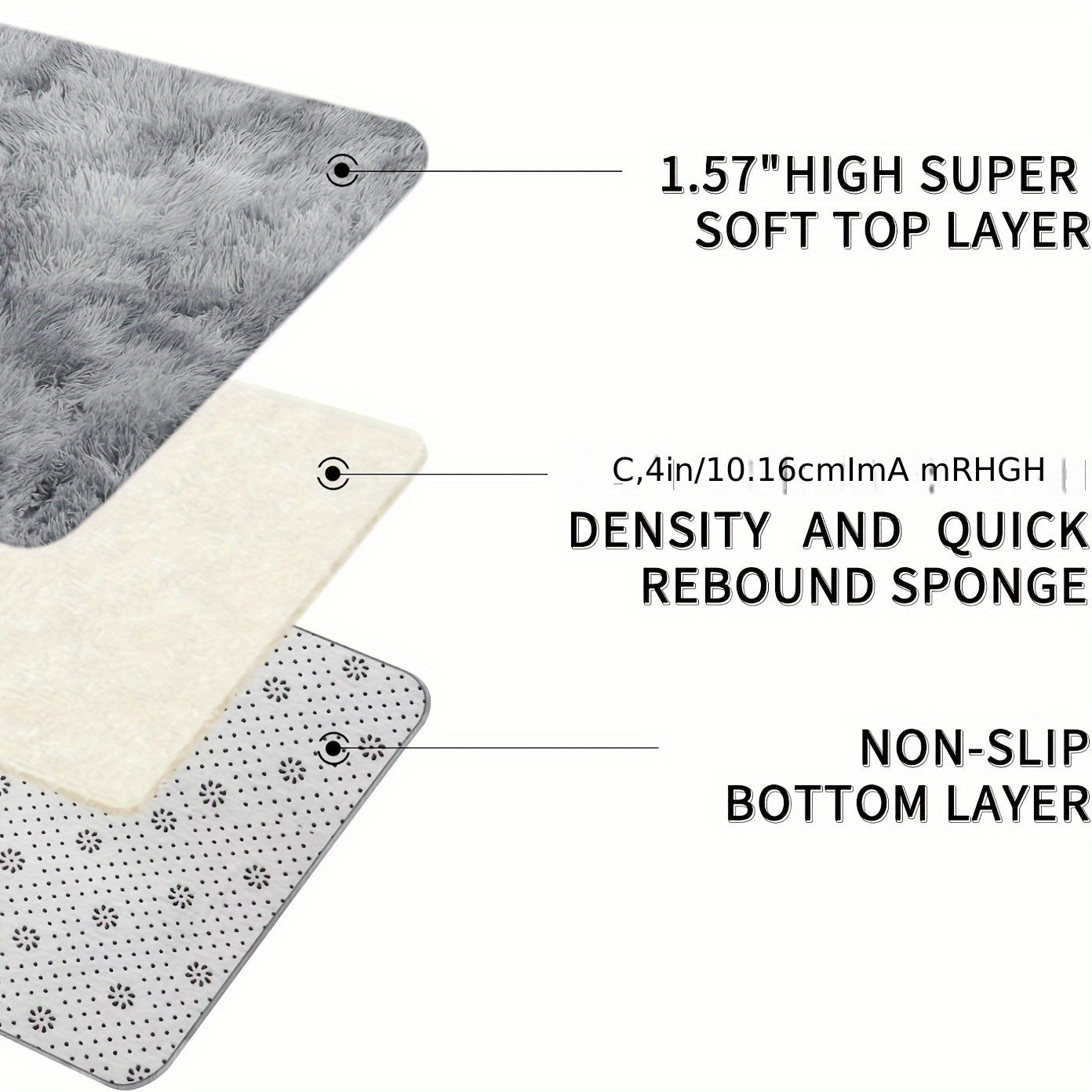 Yumshoq mashina bilan yuviladigan polyester soha gilami, sirpanishga qarshi, quvnoq gilam, yotoqxona va mehmonxona uchun