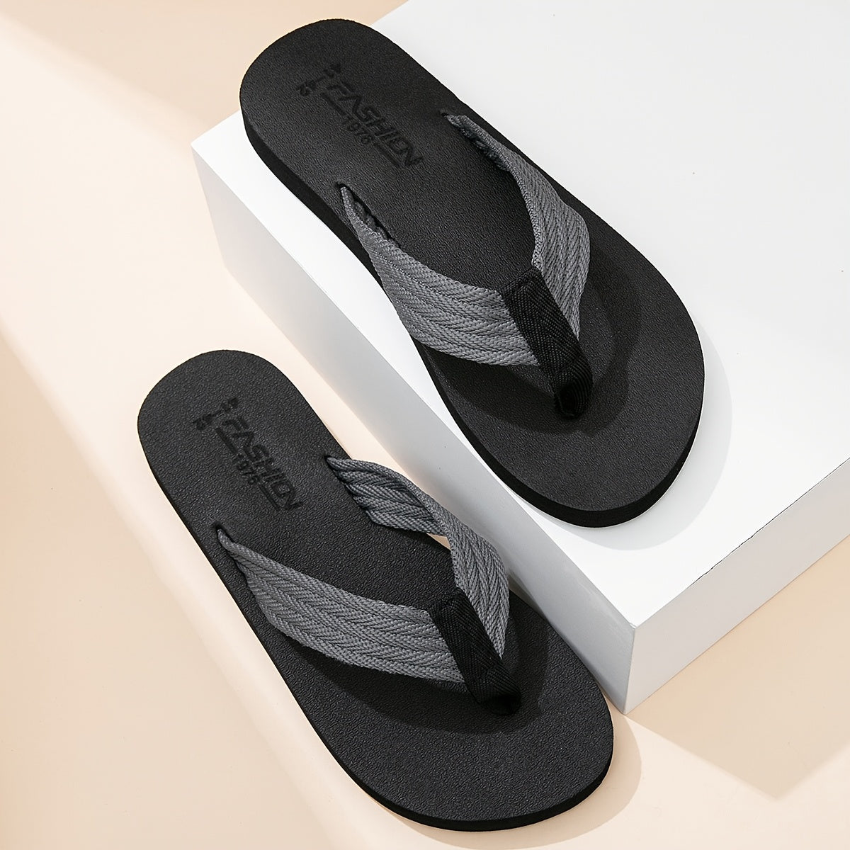 Men's Fabric Upper Thong Sandals for Indoor Outdoor Beach Spring Summer