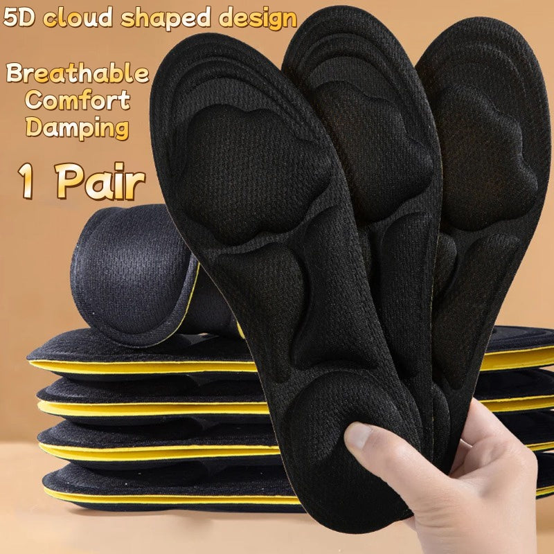 Unisex 5D Cloud Design Running Insoles Breathable Shock-Absorbing Cushions