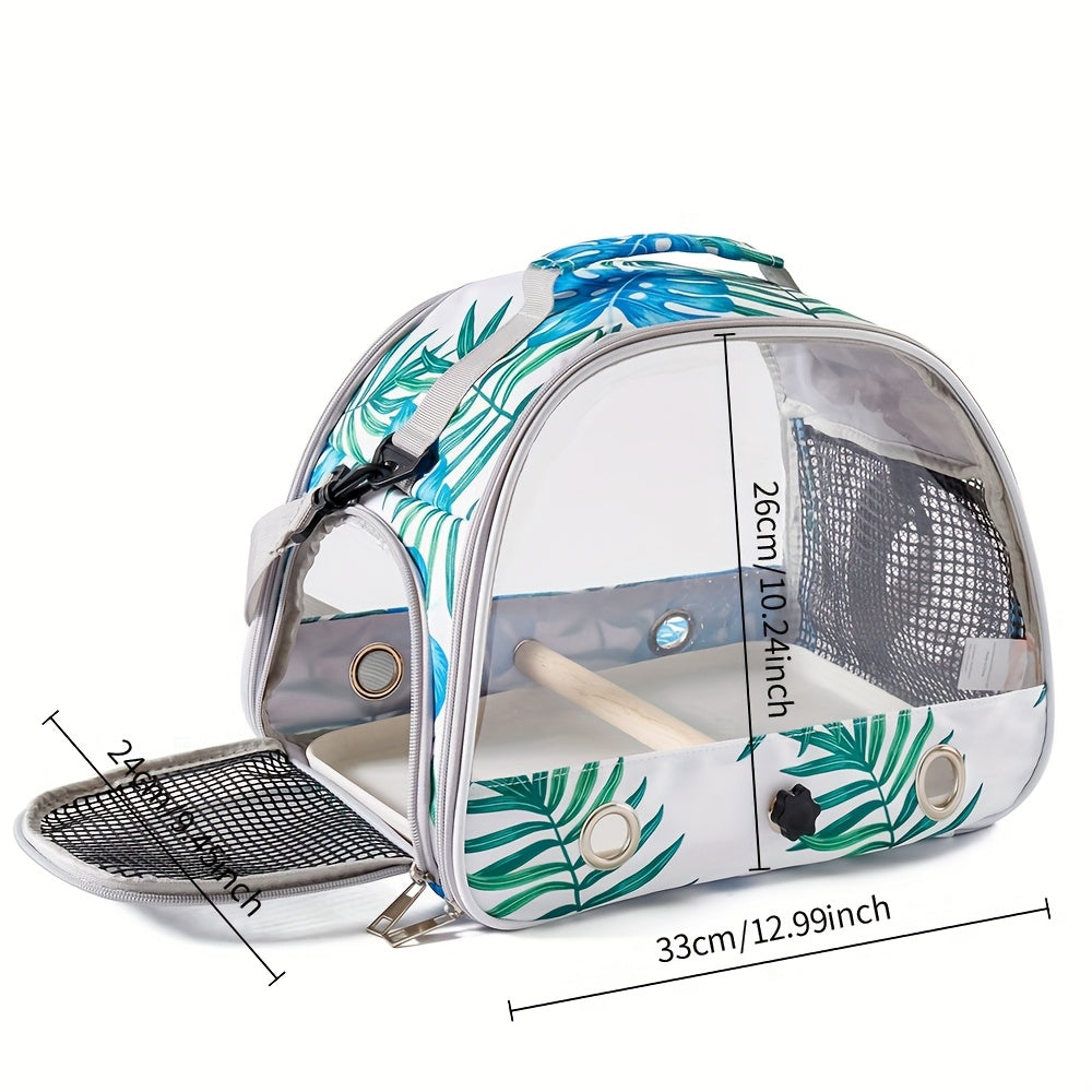 Portable Bird Carrier Bag for Small Pets Pigeons Parrots Oxford Cloth Grey