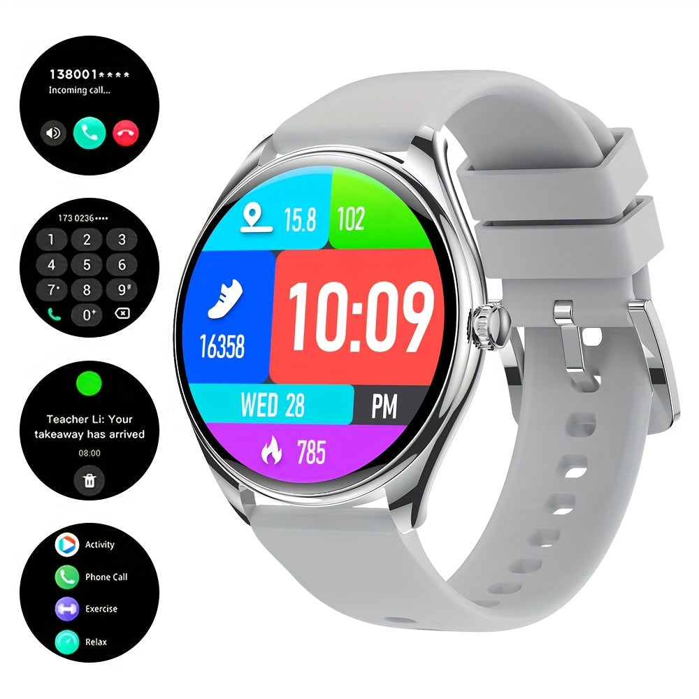 Ultra-Thin Smart Watch with Call Function Stainless Steel Fitness Tracker 100+ Sport Modes