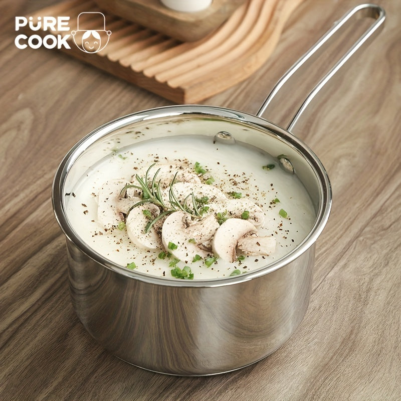 Набор из 6 чистых кастрюль из нержавеющей стали SUS304 с стеклянными крышками - включает кастрюлю, супницу и кухонную посуду. Совместим с индукционными, электрическими и газовыми плитами. Стандартный набор можно мыть в посудомоечной машине.