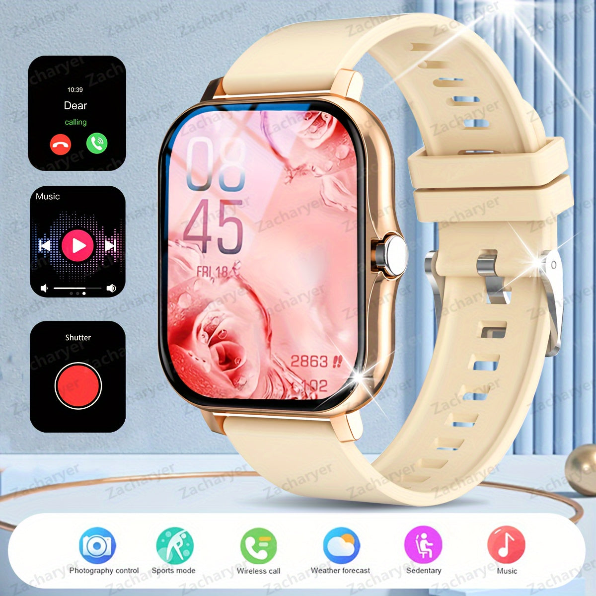 Fitness Smartwatch for Men and Women with Heart Rate Monitoring and Multiple Sports Modes