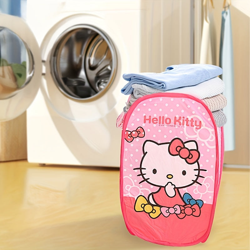 Kawaii Hello Kitty Kuromi Storage Bag Foldable Organizer for Clothes Laundry