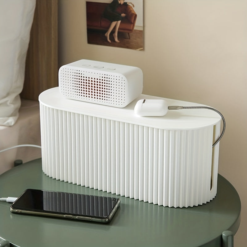 Cable Management Box for Power Strip Storage Organizes Wires Clutter Hide Clutter