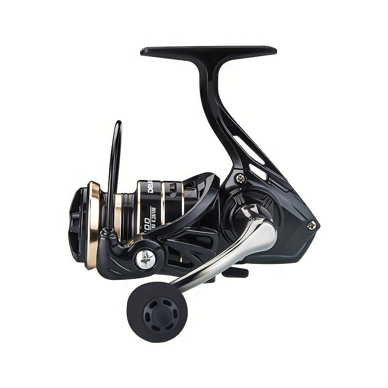 Ambidextrous Spinning Fishing Reel Black Aluminum Alloy 5.2:1 Gear Ratio Saltwater Freshwater