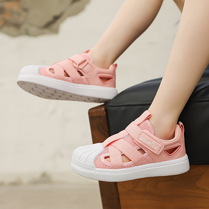 Zapatillas de malla para niños en azul y blanco, ligeras, antideslizantes, para uso casual y al aire libre