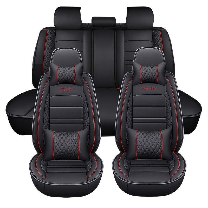 Universal Faux Leather Car Seat Covers Full Coverage Sponge Filled
