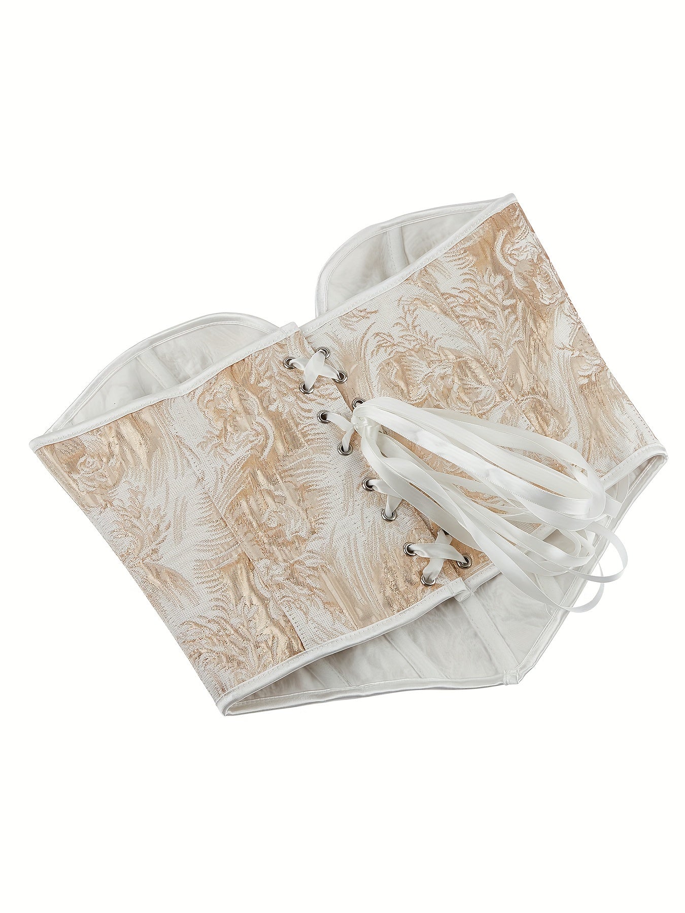 Women's Floral Print Strapless Corset Bustier Tummy Control Shapewear