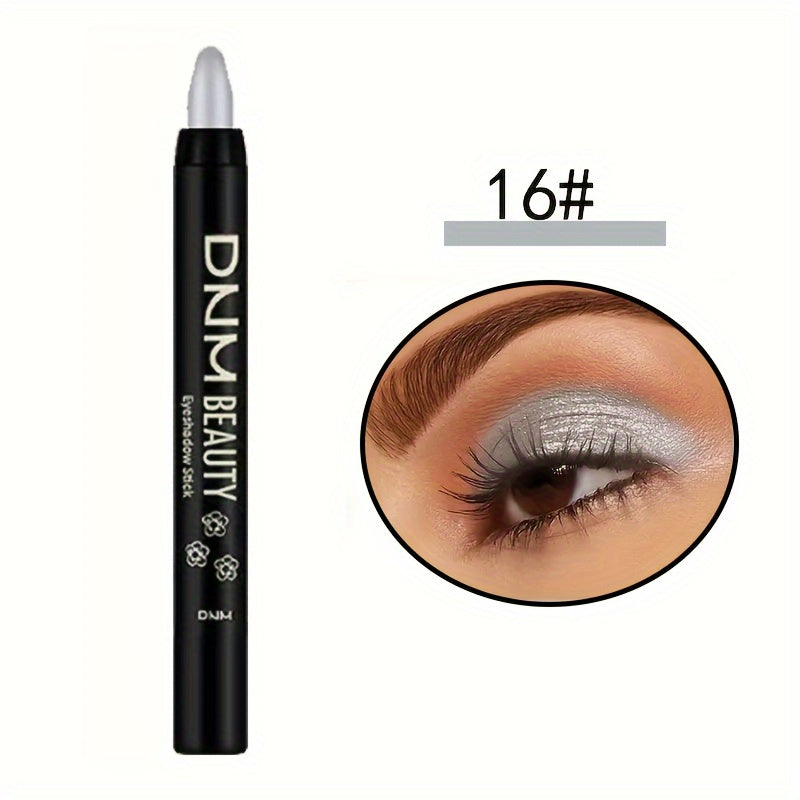 Women Waterproof Eye Shadow Stick with Rainbow Shimmer Long-Lasting Brightener