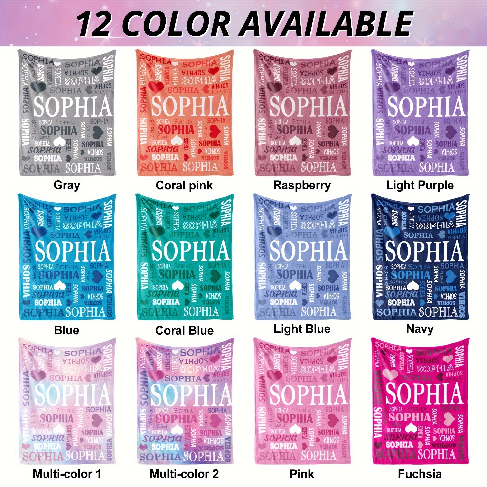 Personalized Multi-Color Flannel Throw Blanket for Home Decor and Gift