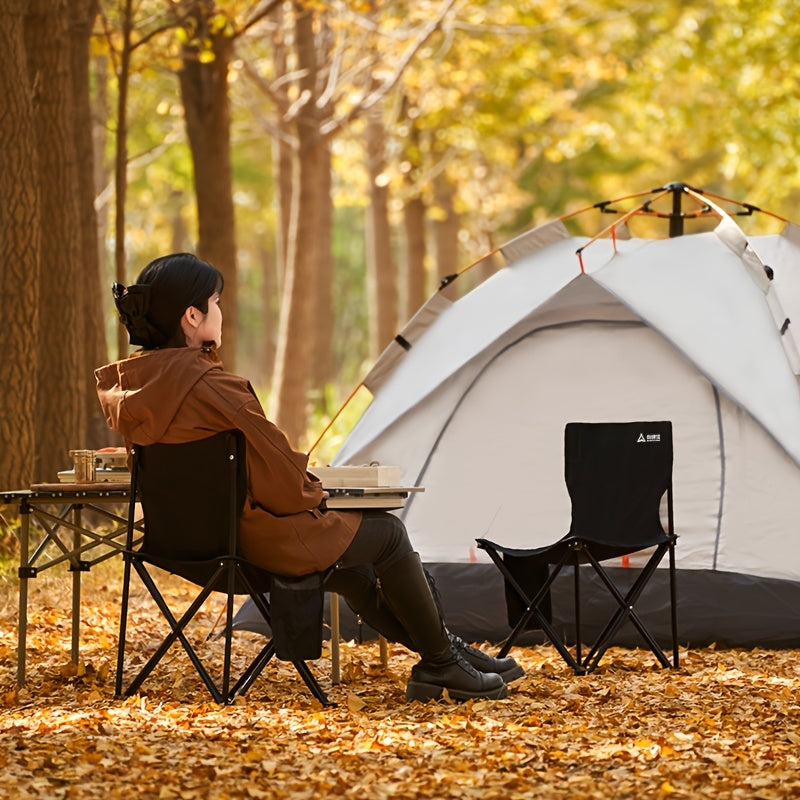 Suncojia Portativ Egiluvchi Stul Orqa O'rindiq va Po'lat Ramka Bilan Kamping va Baliq Ovi Uchun.