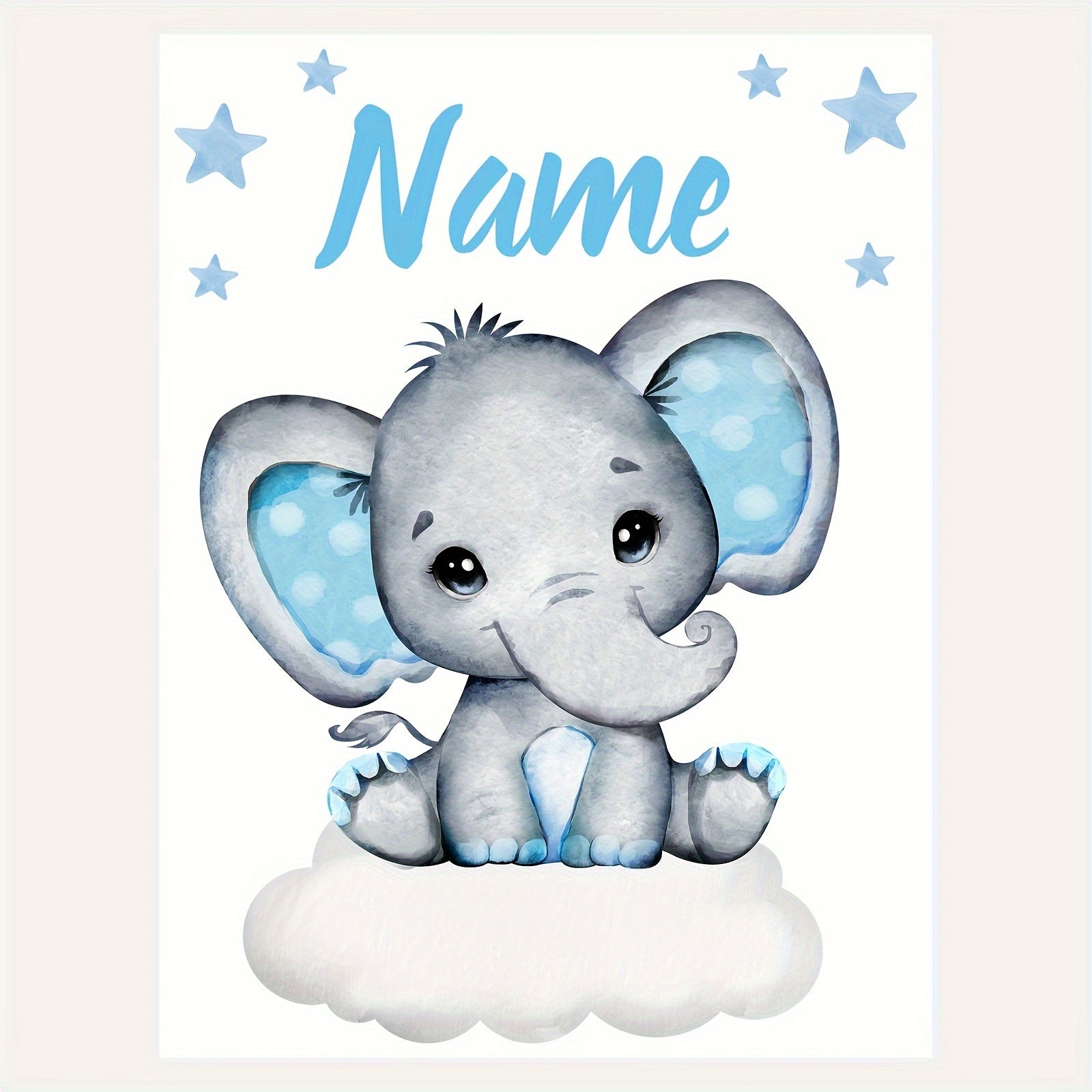 Customizable Elephant Design Flannel Blanket for Home Travel Office Soft Cozy