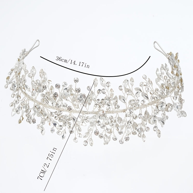 Handcrafted Rhinestone Bridal Headbands with Tiara Accents and Veil Accessories