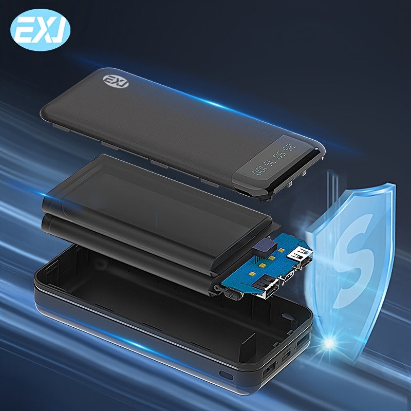 LED displeyli 20000mAh quvvat banki USB Type-C Micro kirish portativ zaryadlovchi iOS Android uchun