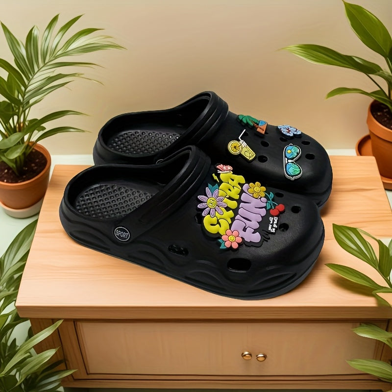 Женские летние пляжные тапочки EVA шлепанцы белый черный садовые сандалии