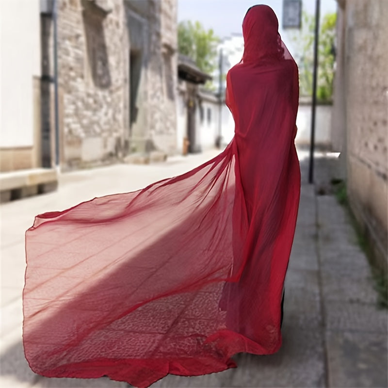 Women's Large Solid Color Scarf Lightweight Shawl for Casual Wear Windproof Sunscreen