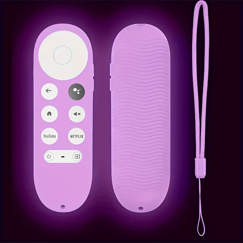 Glow-in-the-Dark Silicone Remote Control Case with Lanyard for Chromecast TV 2020