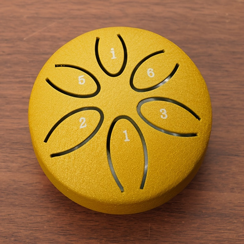 Mini tambor de lengua de acero de 7.62cm de acero al carbono portátil para principiantes con mazos y libro de música