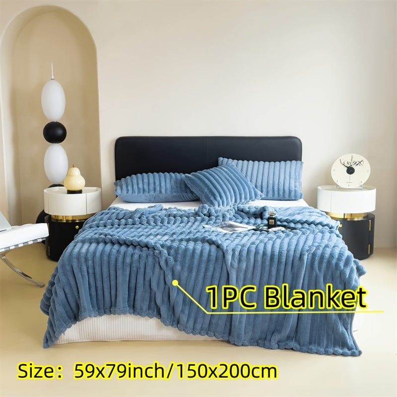 Double-Sided Fleece Blanket Soft Warm Throw Blanket for Dorms Offices Cars Sofa Travel