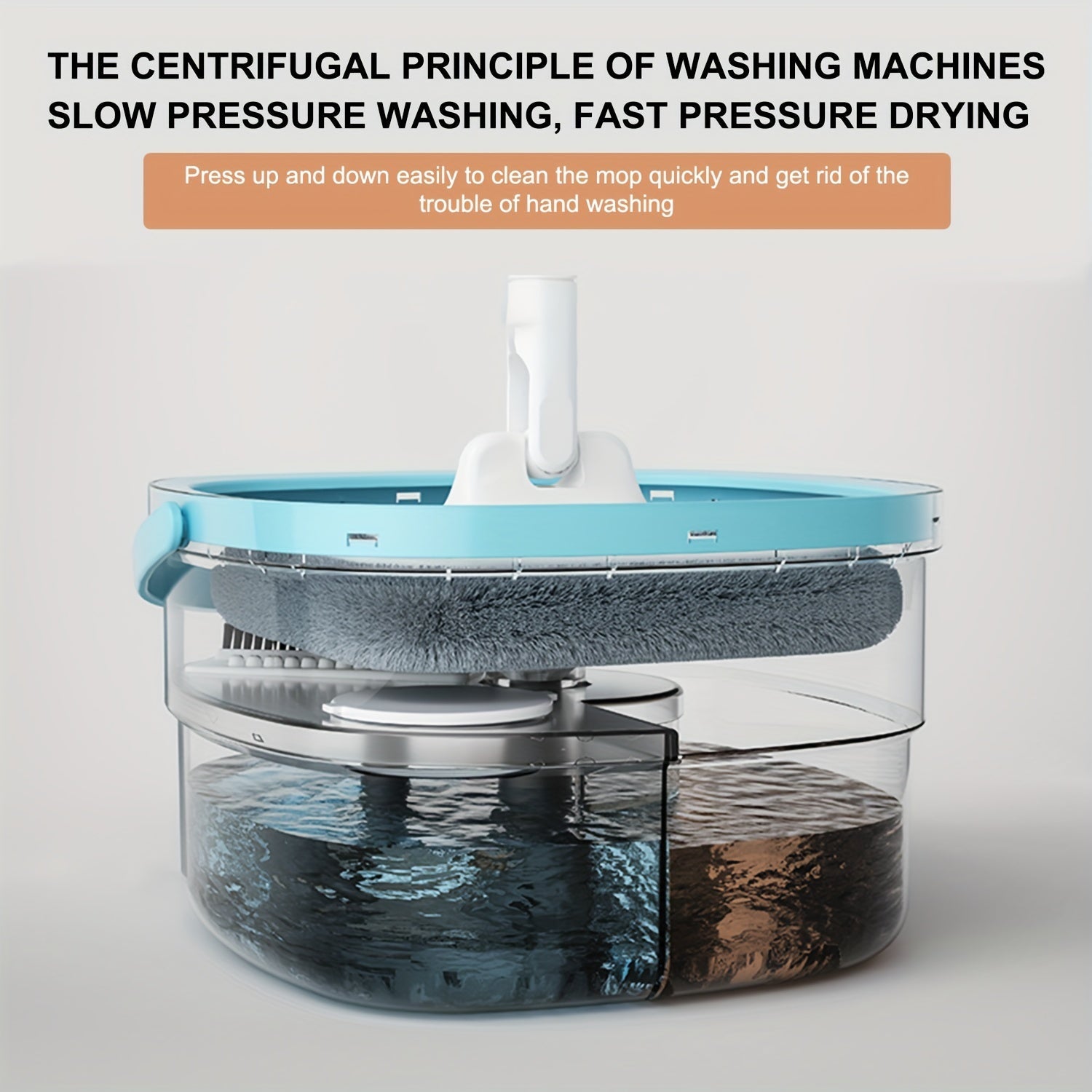 Spin Mop and Bucket System with 4 Microfiber Pads for Floor Cleaning