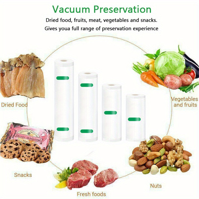 4-Pack BPA-Free Vacuum Sealer Rolls 8/11/14 Inch for Food Storage and Sous Vide