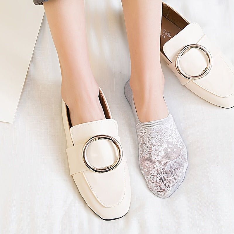 Women’s Lace Invisible Socks Low Cut Breathable 5 Pairs