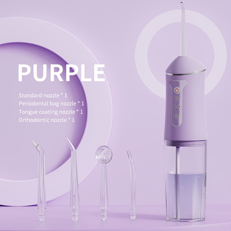 Portable Black USB Rechargeable Water Flosser Electric Oral Irrigator Travel Version