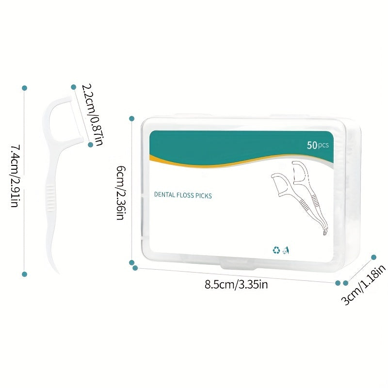 Dental Floss Pack of 50 for Teens and Adults, Tooth Gap Cleaning