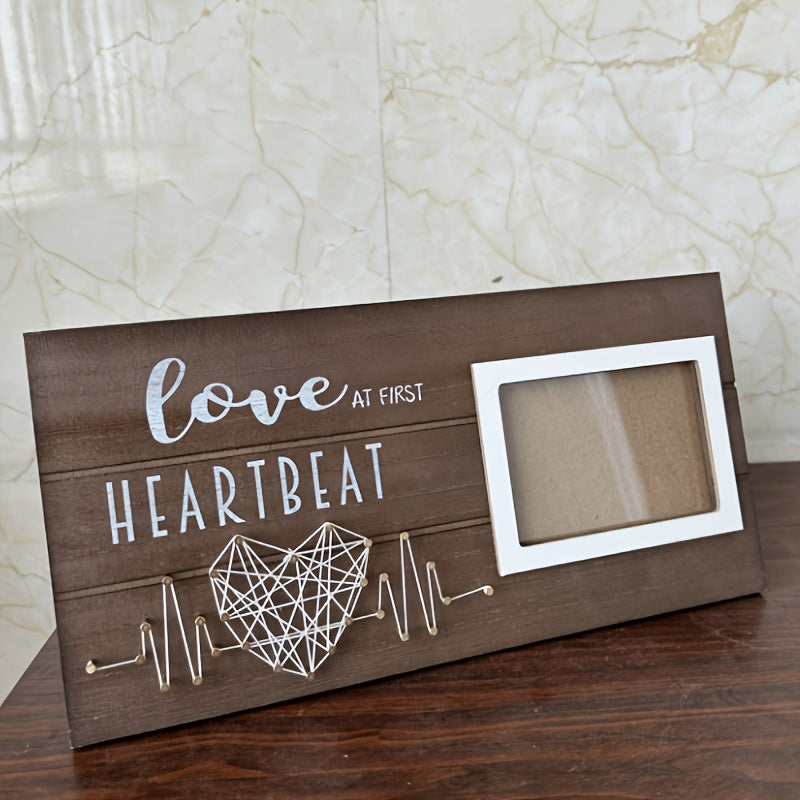 Newborn Ultrasound Keepsake Photo Frame Wooden Memory Baby Birth Gift for Pregnancy Announcement