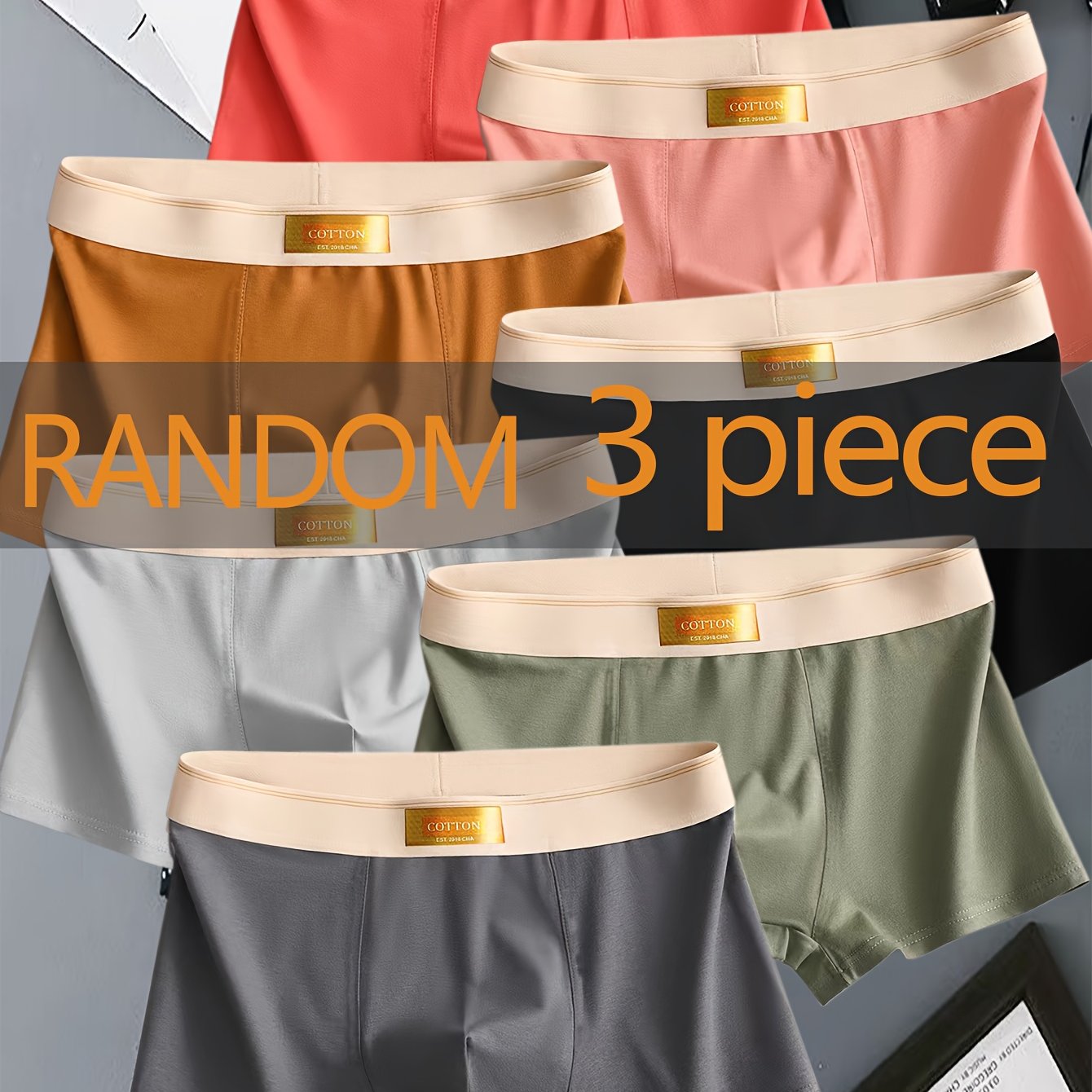 Men's Cotton Boxer Briefs with Color Block Patterns for Casual and Sports Wear