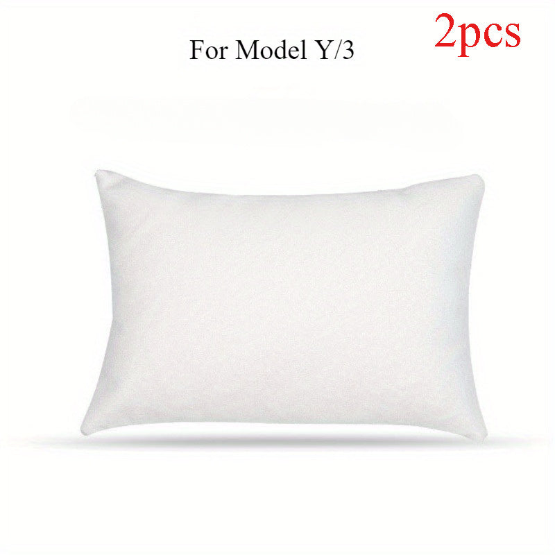 2pcs Car Headrest Neck Pillow Cushions for Tesla Model Y/3 Biological Fleece