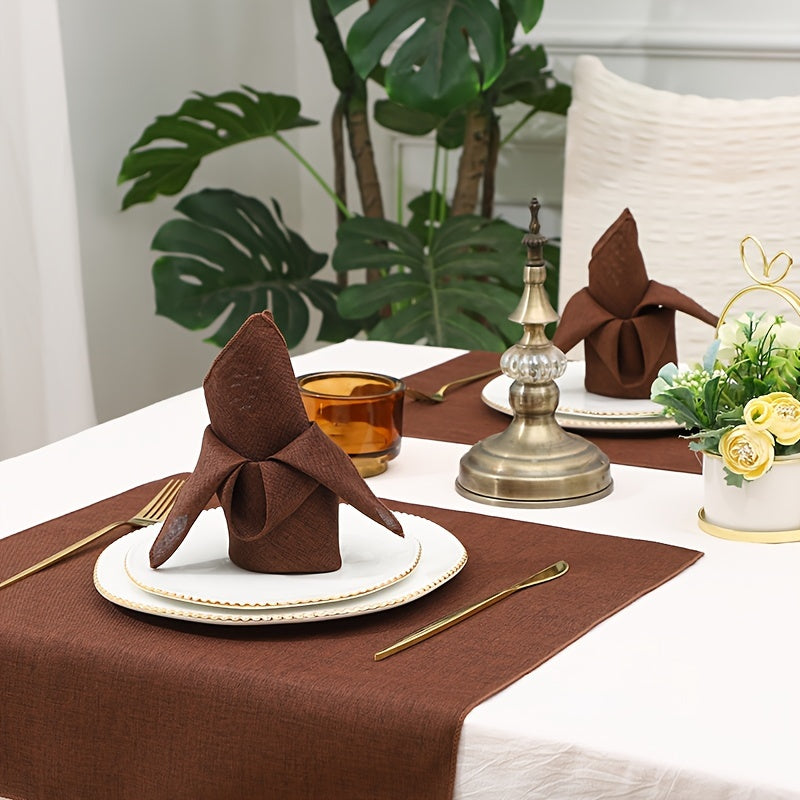 Beige Polyester Blend Dinner Napkins 45.72cm Square Soft Durable for Special Occasions