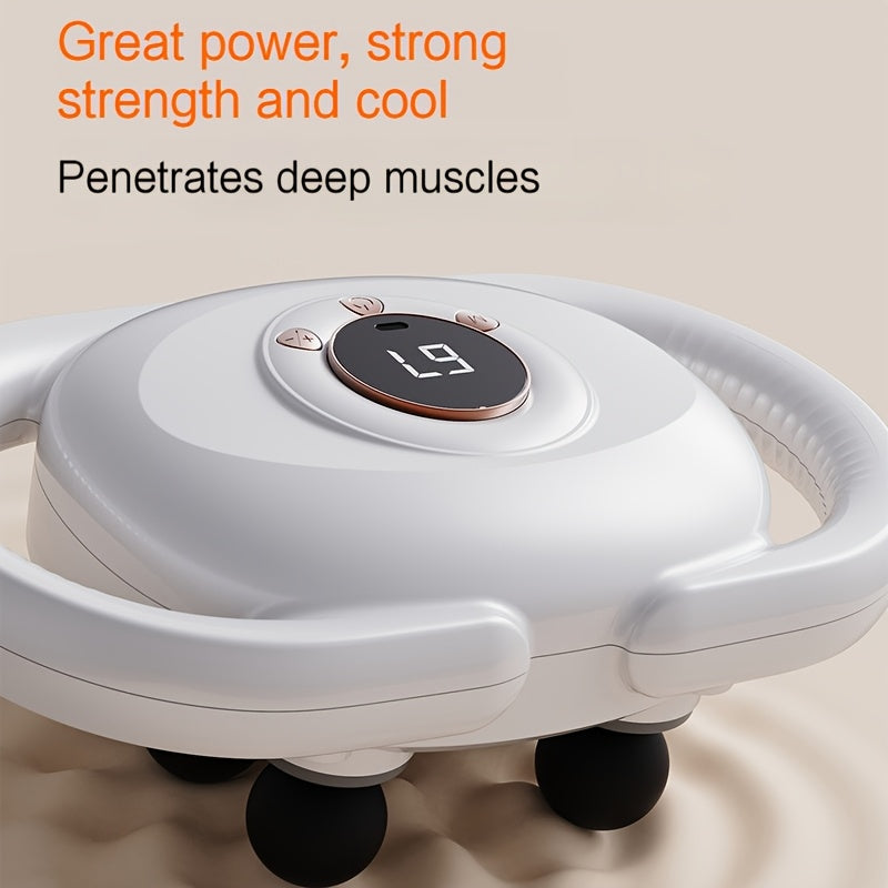 Deep Tissue Massage Gun with 6 Heads USB Rechargeable Full Body Vibration Muscle Relaxer