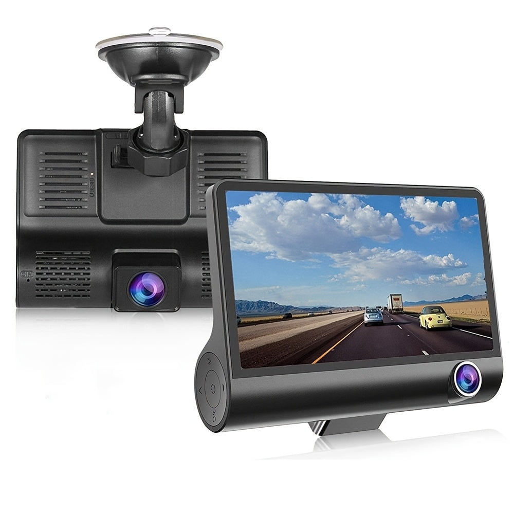 Dual Dash Cam with Front and Rear HD Night Vision 720p Interior Camera Suction Mount
