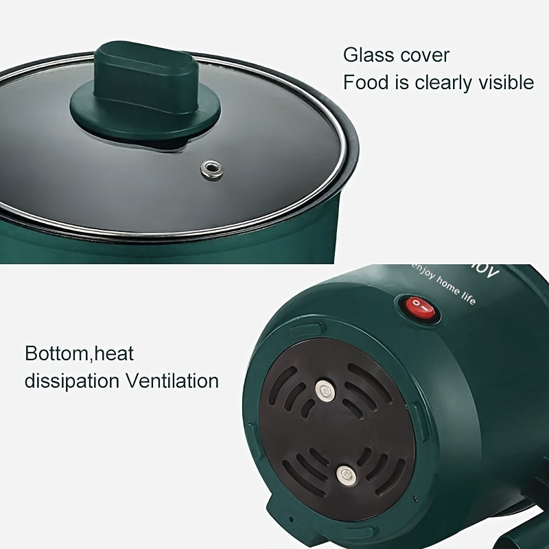 Электрическая горячая кастрюля BALASHOV, портативный фондю-аппарат с пароваркой, идеален для жарки, тушения и приготовления на пару, подходит для рамена, супа и овсянки.