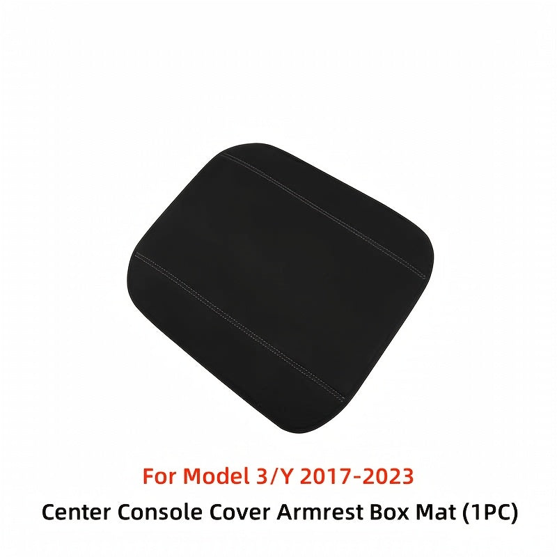 Черная крышка подлокотника из искусственной кожи PU для Tesla Model 3/Y, центральная консоль
