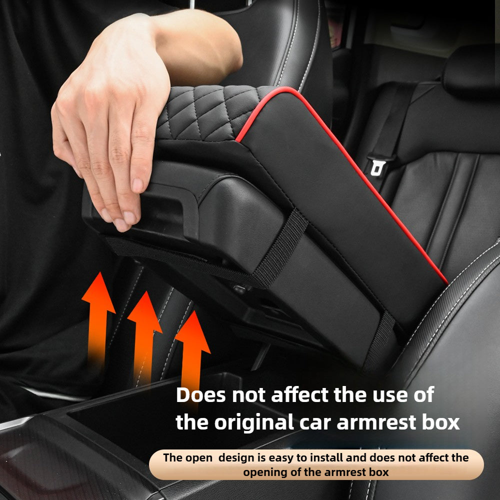 Yodda saqlash choʻntaklari, stakan tutqich va telefon uchun turadigan joy bilan xotira koʻpikli avtomobil qoʻltiq yostiqchasi, Qizil, 20cm