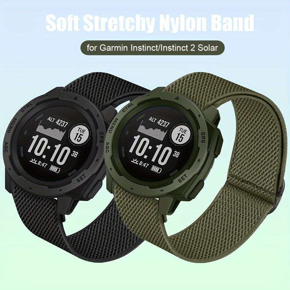 22mm Elastic Nylon Watch Strap for Men and Women Compatible with Garmin Instinct Series
