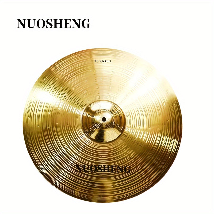 40.64 cm Yellow Stainless Steel Crash Cymbal for Practice and Performance