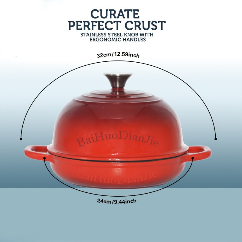 Enamel Cast Iron Loaf Pan with Lid 22.86cm Oven Safe Non-Toxic Durable