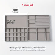 Elegant Flannel Jewelry Tray Stackable Organizer for Earrings Rings Necklaces 1 or 4 Pack