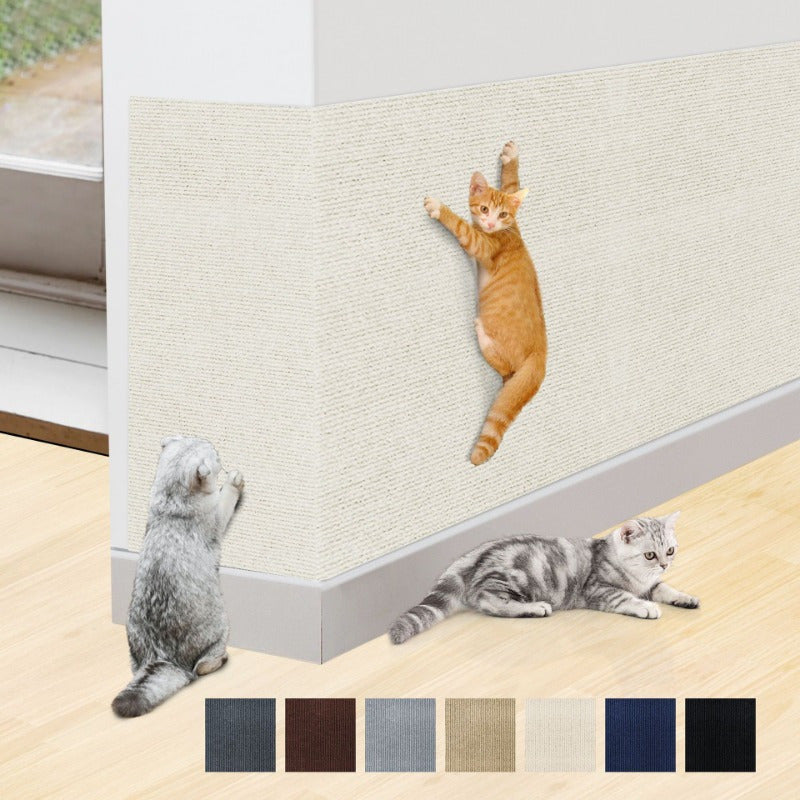 Wall-Mounted Cat Scratching Mat Polyester Self-Adhesive Cut-to-Fit Durable